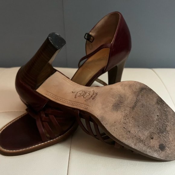 J. Crew Italian Leather Strappy Heels Sz 7 - Picture 8 of 9